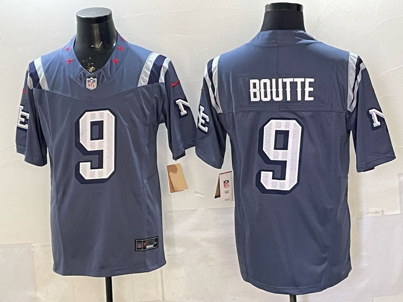 Men 2026 New England Patriots #9 Boutte Blue 5th generations Nike Limited NFL Jersey style 011